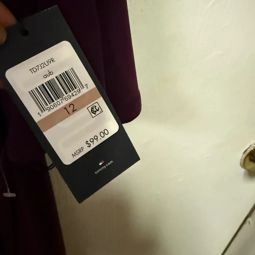 Tommy Hilfiger Women's Purple Bell Sleeved Dress *NEW* Sz 12 - Picture 6 of 8